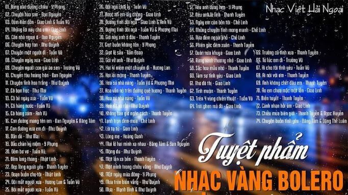 Tuyệt phẩm nhạc vàng Bolero